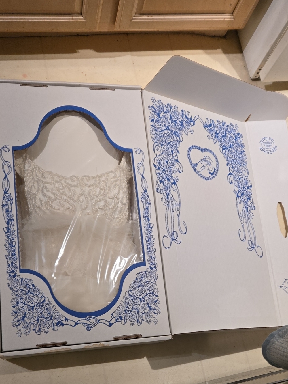 Ivory Embroidered Lace Dress in Decorative Box